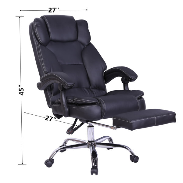 Inbox Zero Heavy Duty Ergonomic Executive Office Chair With Foot Rest